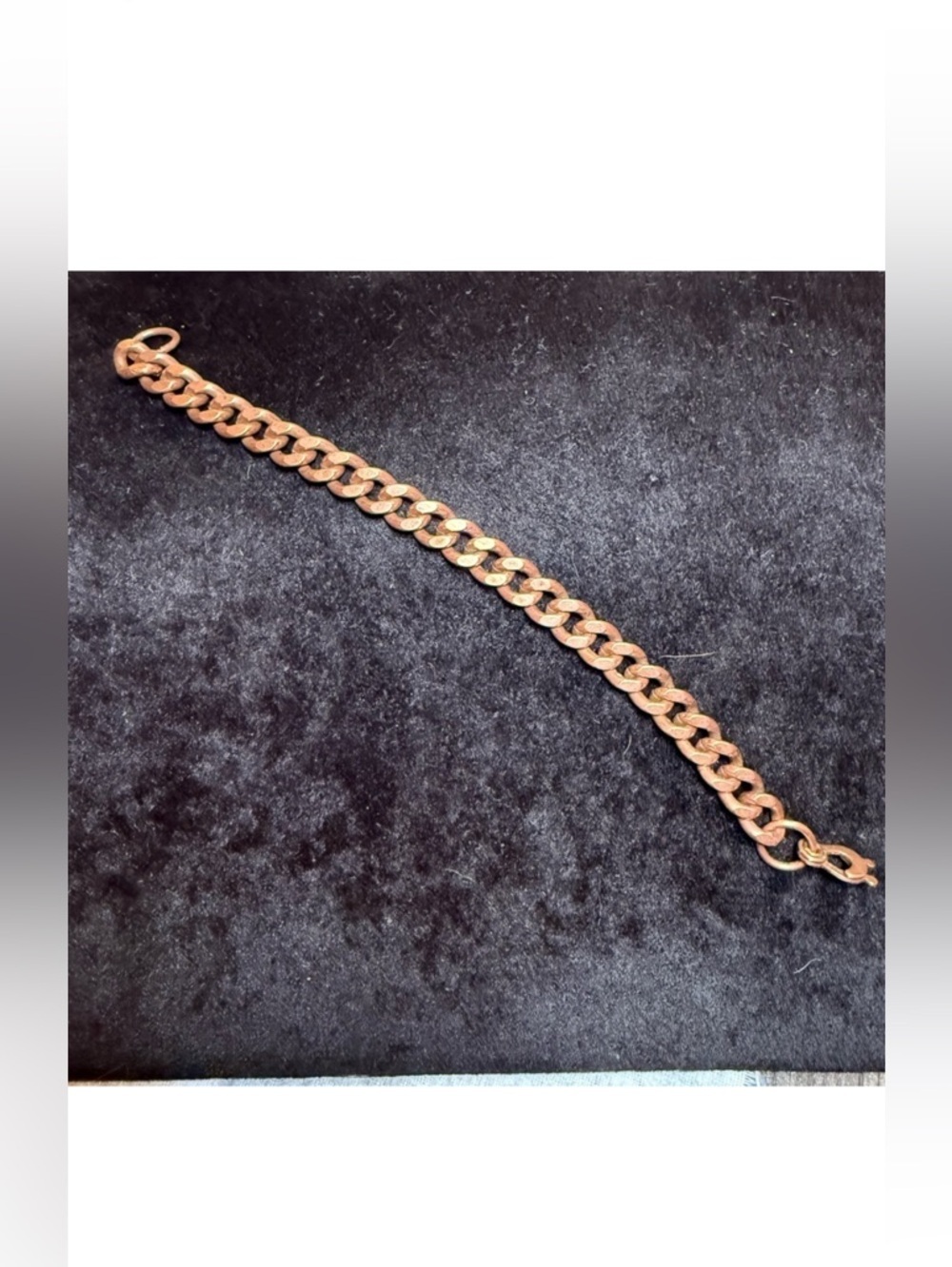 Vintage Solid Copper Curb Link Bracelet Chunky Chain 7” Unisex